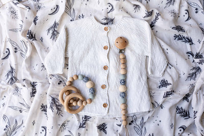 Beechwood Blue Leopard Pacifier Chain
