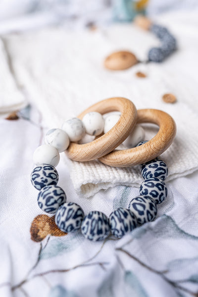 Silicone Blue Leopard Teether