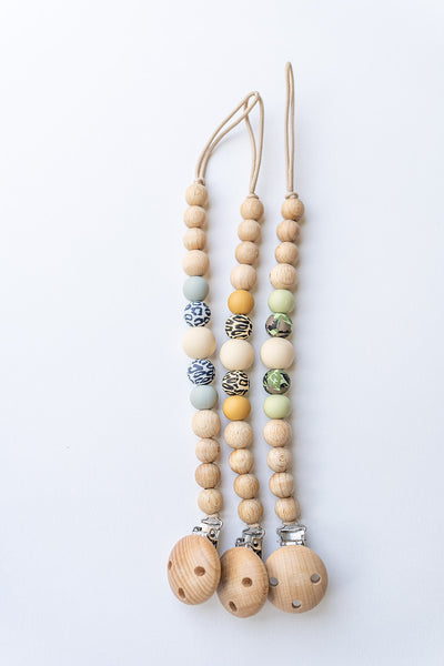 Beechwood Blue Leopard Pacifier Chain