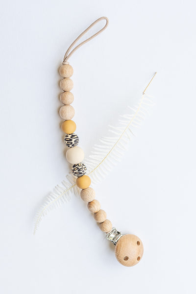 Beechwood Leopard Pacifier Chain